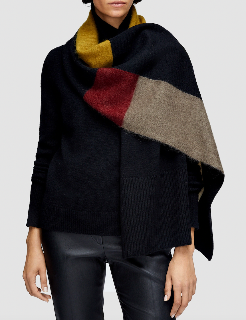 Overlay Wool Scarf - Smoke Combo