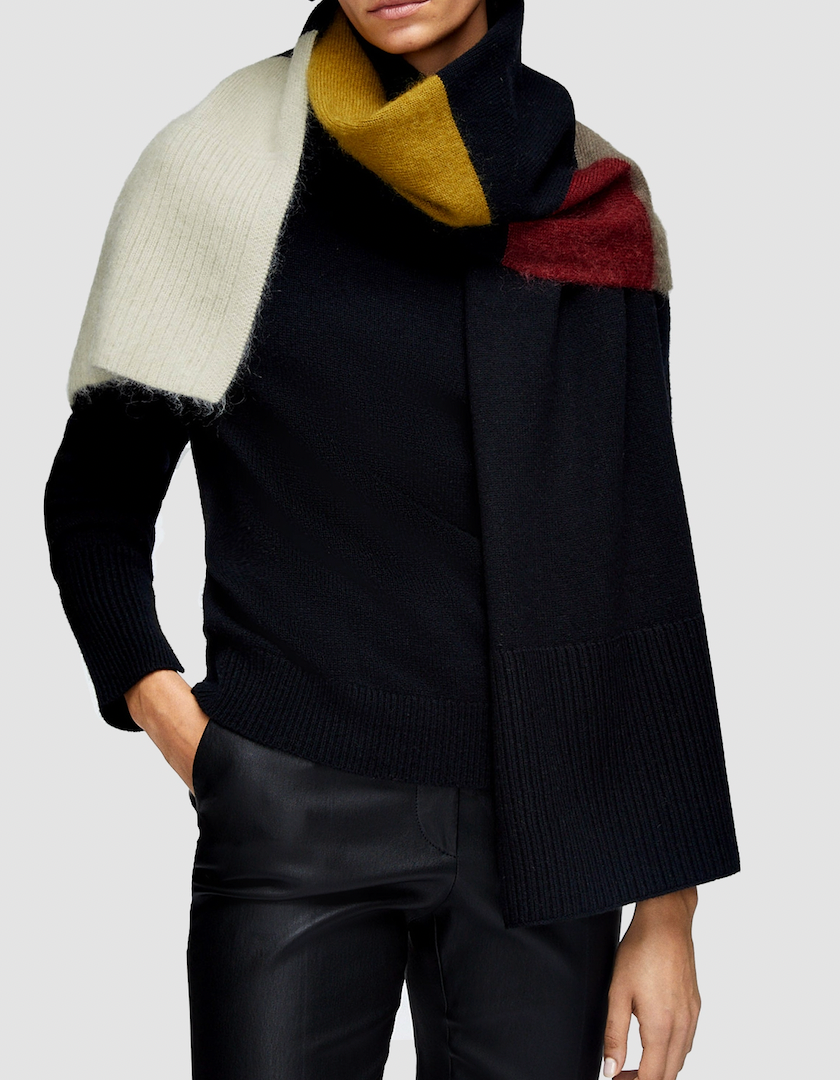 Overlay Wool Scarf - Smoke Combo