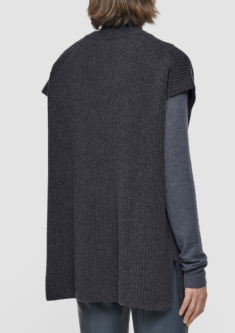 Light Cardigan Stitch Vest - Smoke