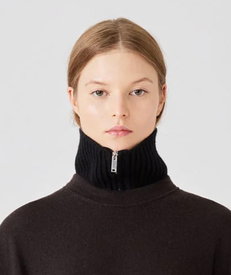 Knit Cashmere Collar - Black