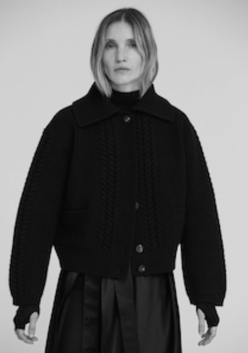 Cable Cardigan - Black