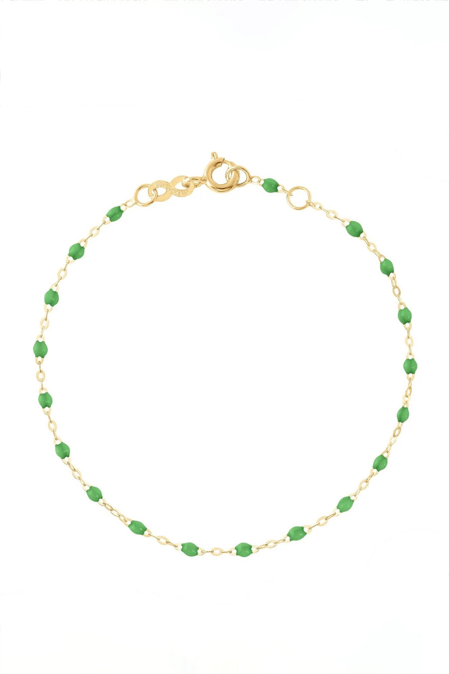 6.7" Classic Gigi Bracelet - Green + Yellow Gold