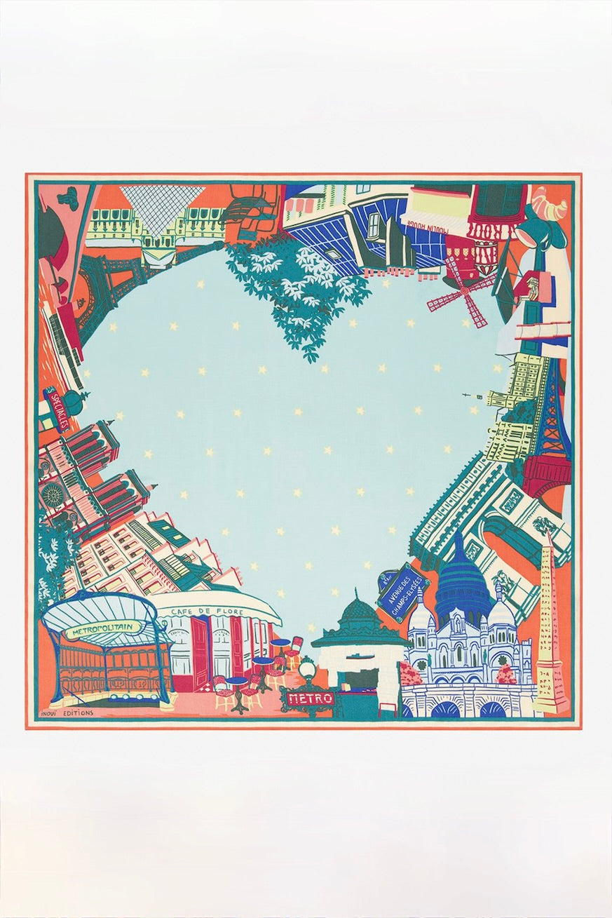 Silk Square 100 - J'Aime Paris - Multicolor