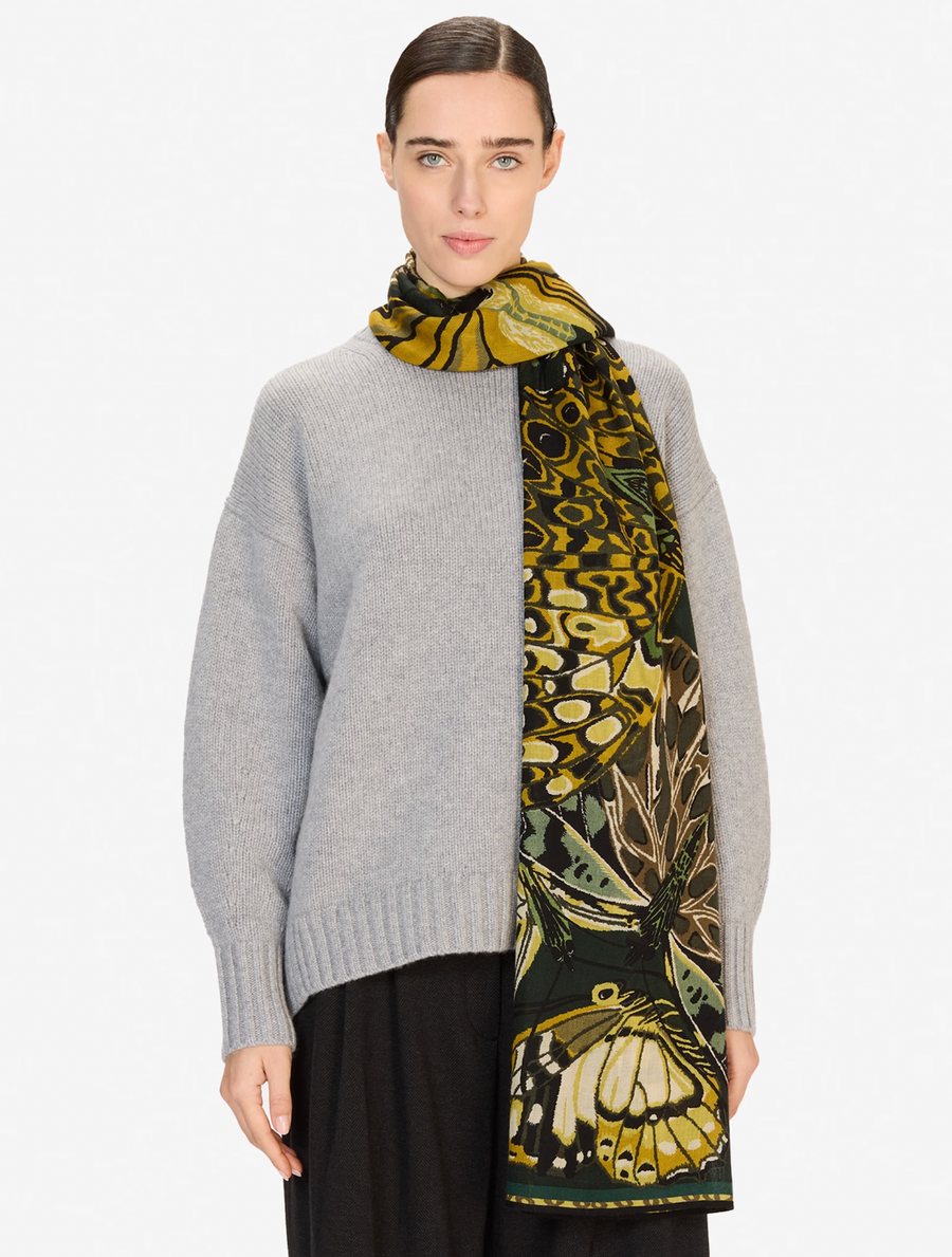 Scarf 70 - Papillons - Emerald