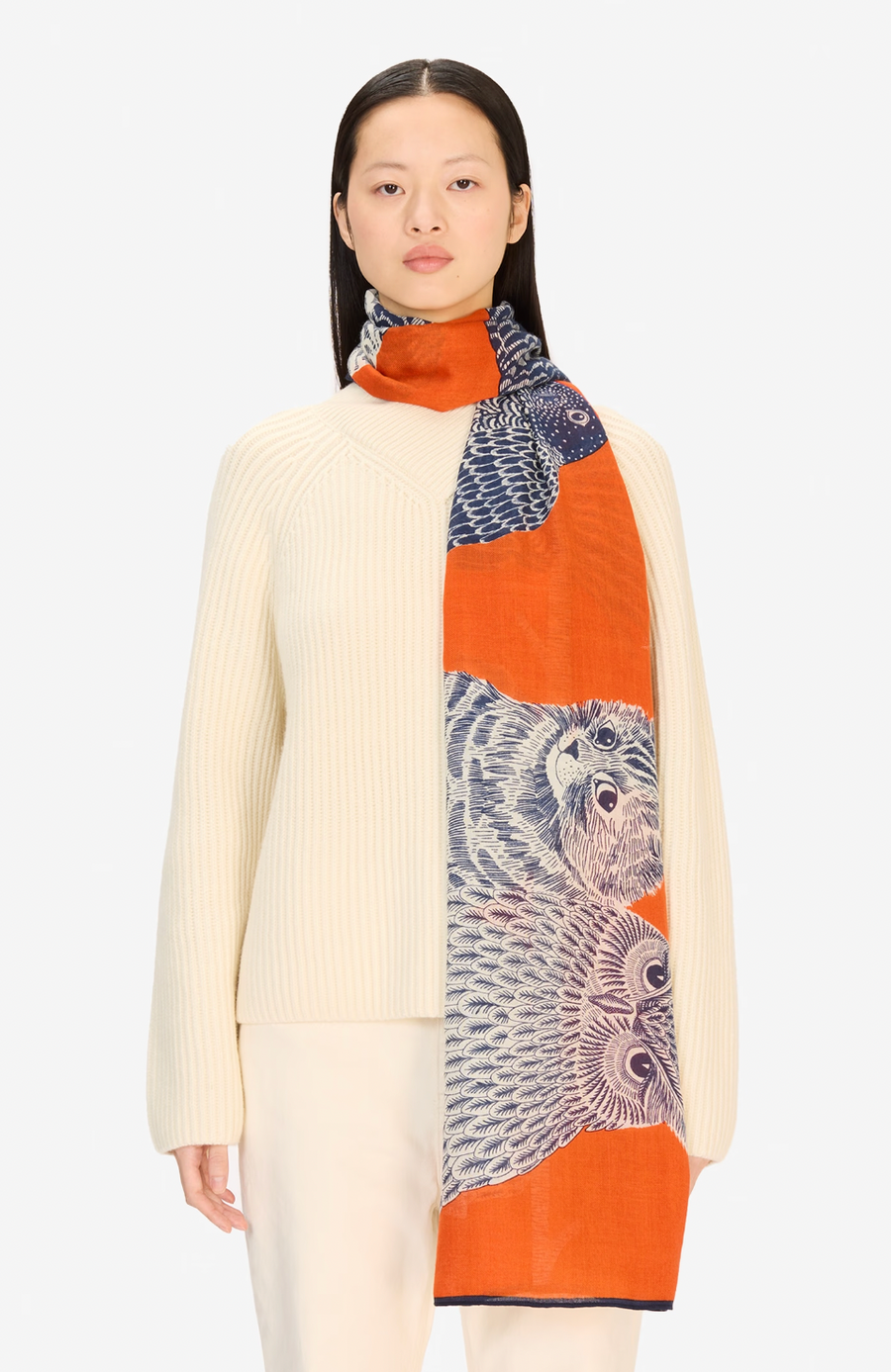 Scarf 80 - Chouette - Orange