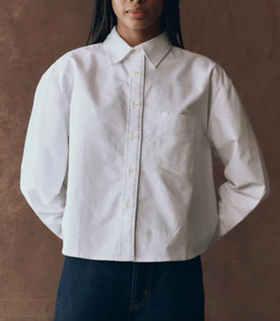 The Cropped Oxford Shirt - White