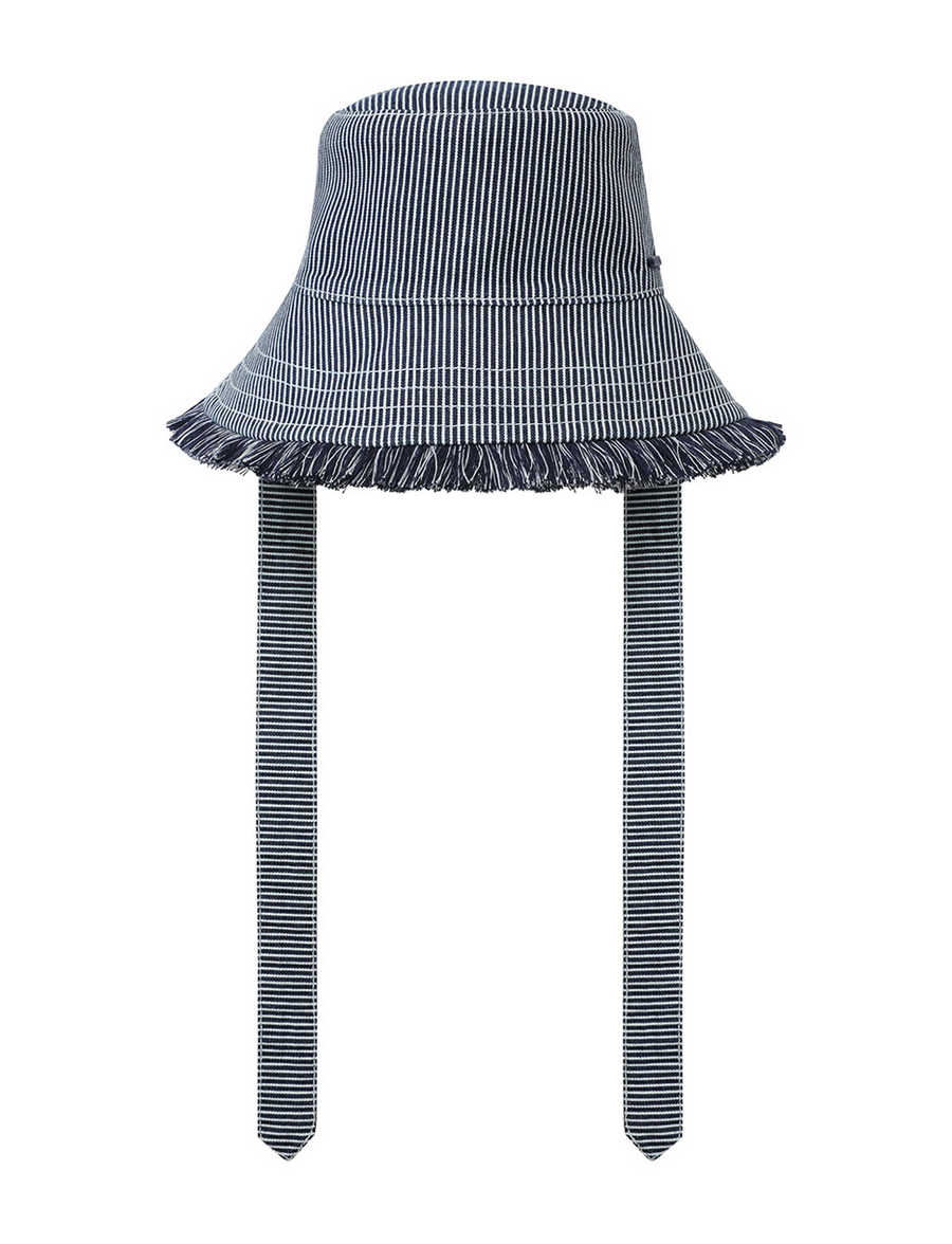 Stripe Denim Bucket Hat - Stripe