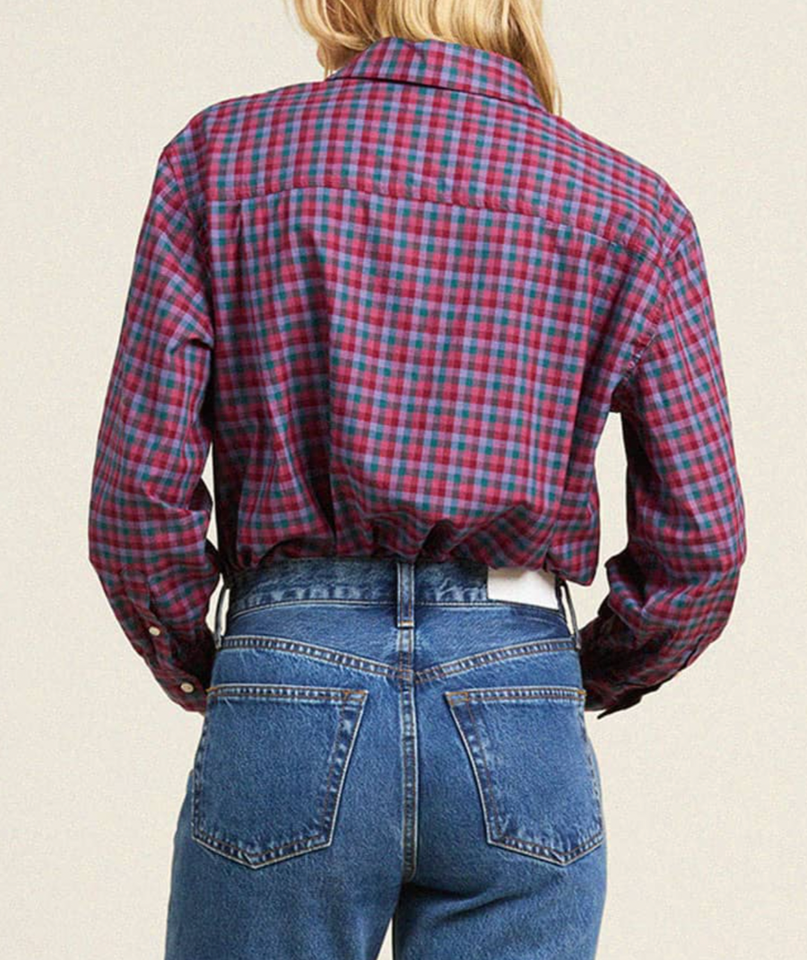 Blake Oversized Shirt - Poppy & Pine Check