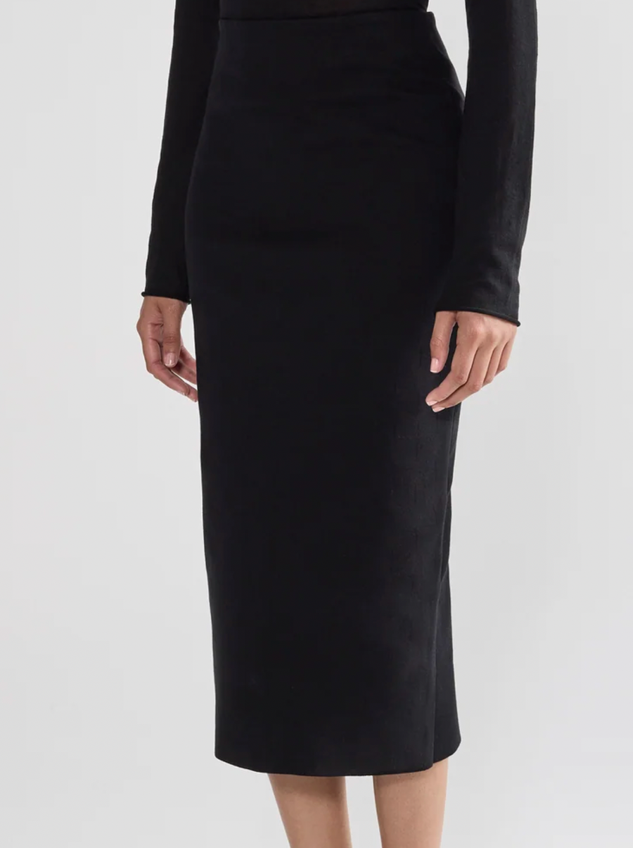 Petra Skirt - Windowpane Black (By Phone Order Only)
