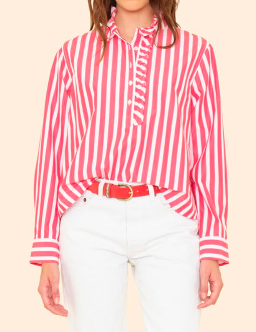 Annette Top - Scarlet Stripe