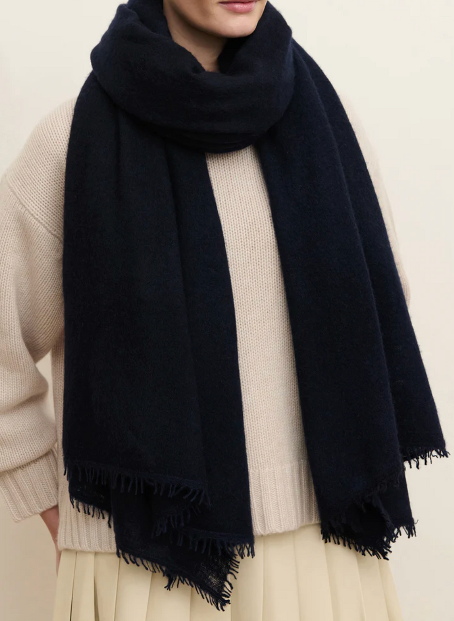 The Luxe Knit Wrap - Navy