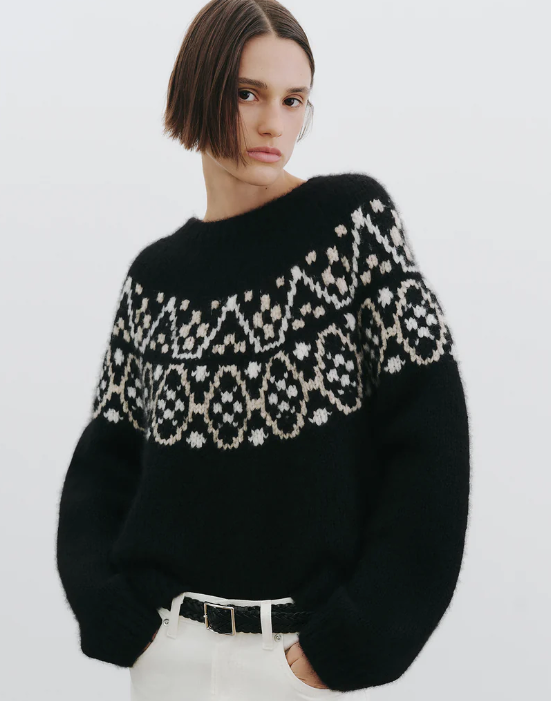 Chrissy Sweater - Black Fairisle