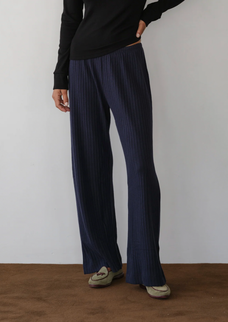 The Sweater Rib Simple Pant - Navy