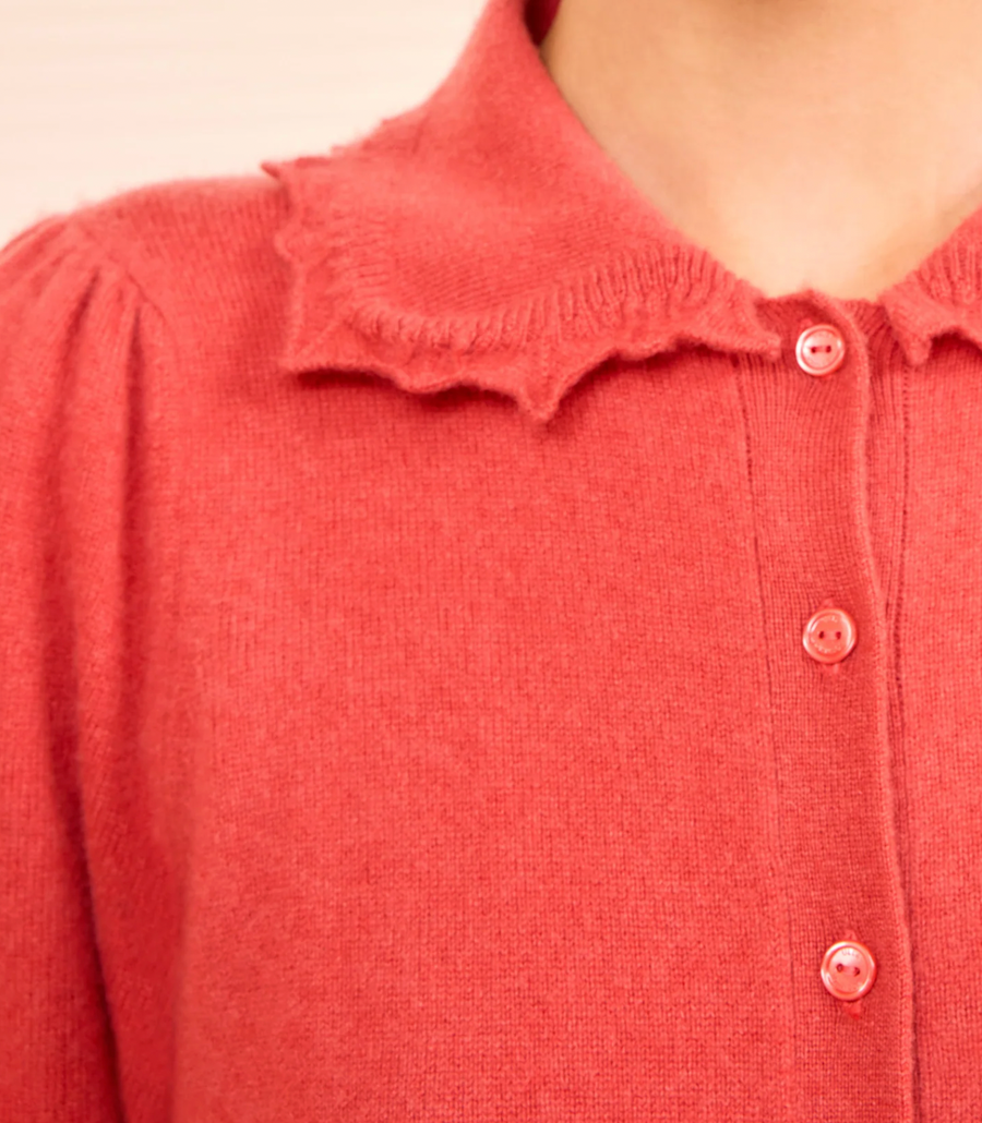 Kalila Collared Cardigan - Coral