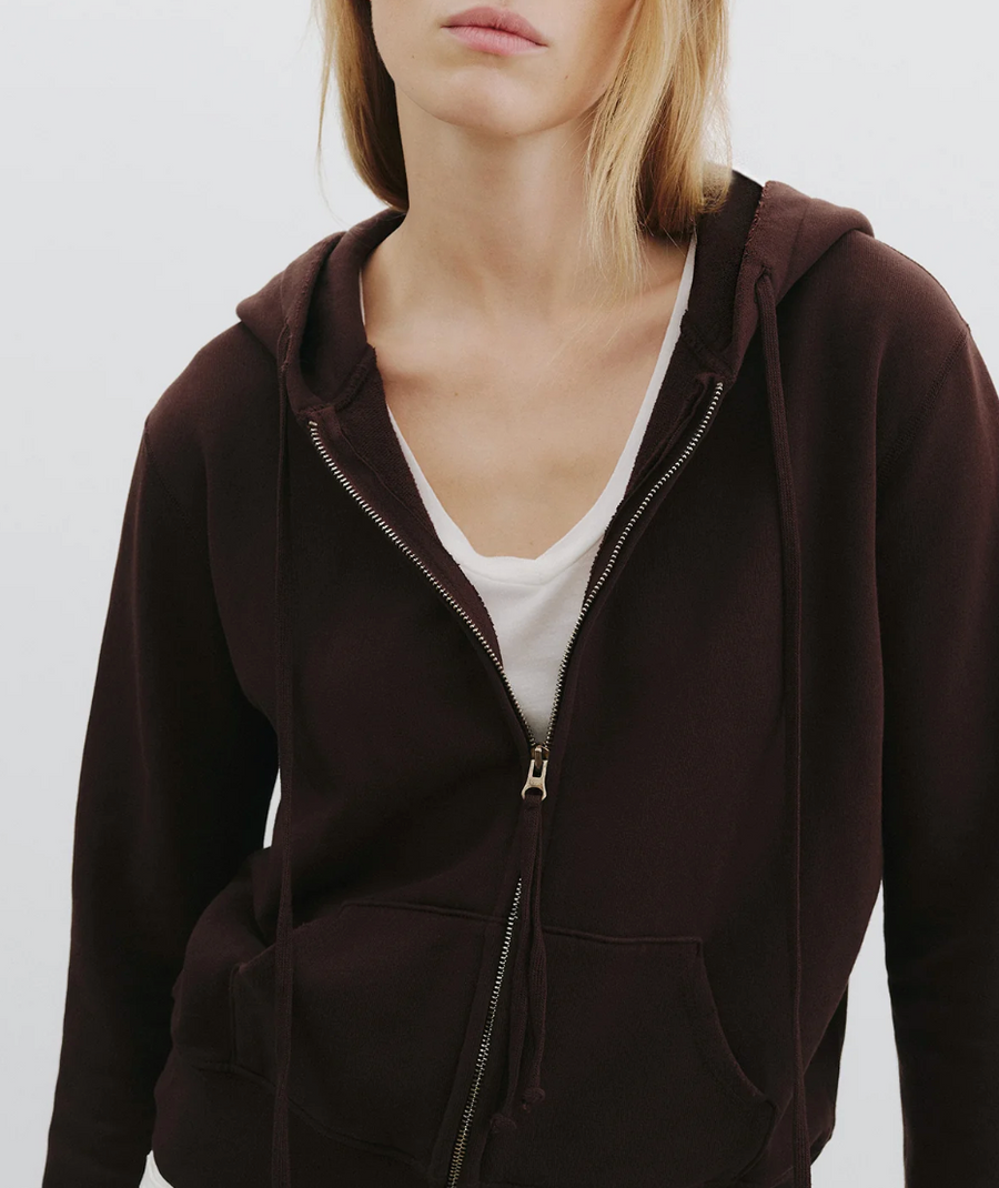 Callie Zip Up Hoodie - Espresso