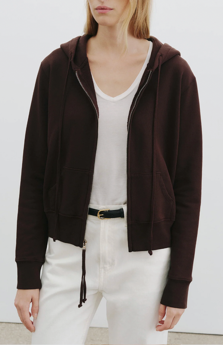 Callie Zip Up Hoodie - Espresso