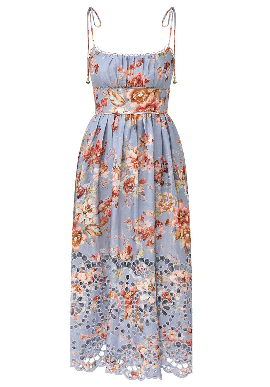 Awaken Picnic Dress - Chambray Floral