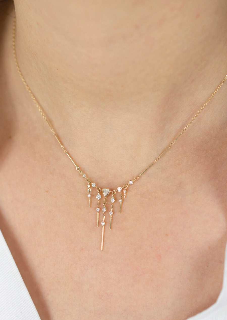 Dream Maker Triangle & Dangling Diamonds Necklace