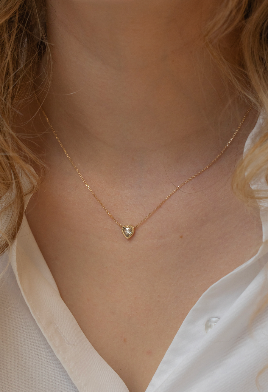 Grey Diamond Rosecut & Three Diamonds Necklace