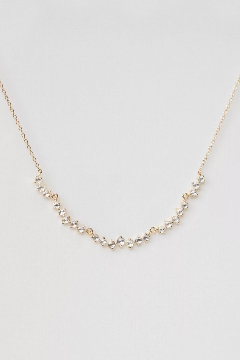 Long Twisted Rosecut Diamonds Necklace