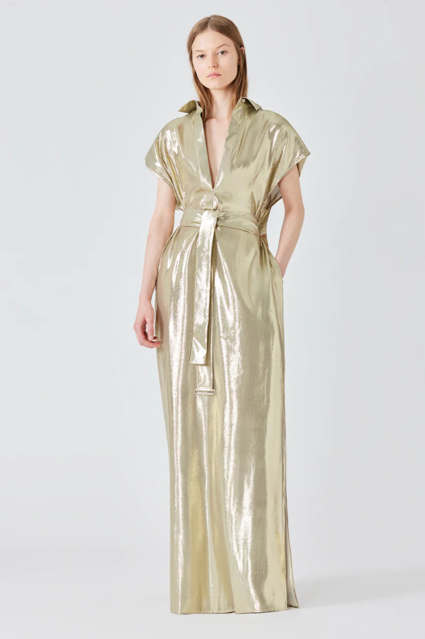 Francesca Sleeveless Dress - Gold Dress Boston Francesca Sleeveless Dress - Gold Dress Boston