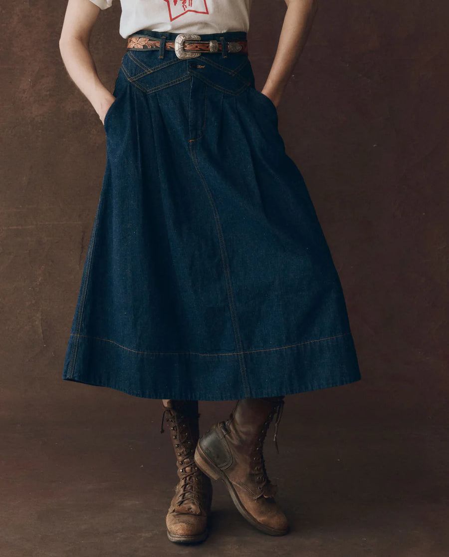 The Field Skirt - Midnight Rinse