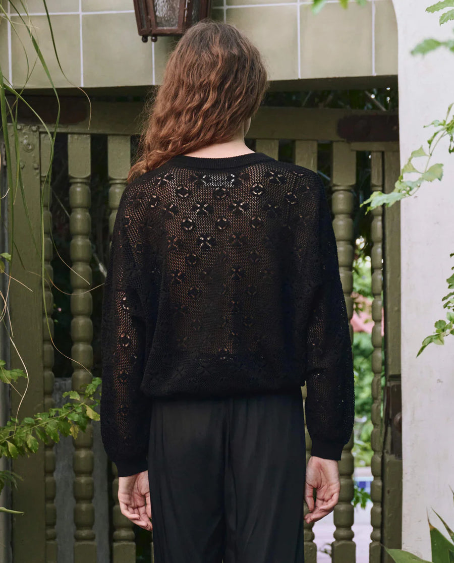 The Crochet Pullover - Black