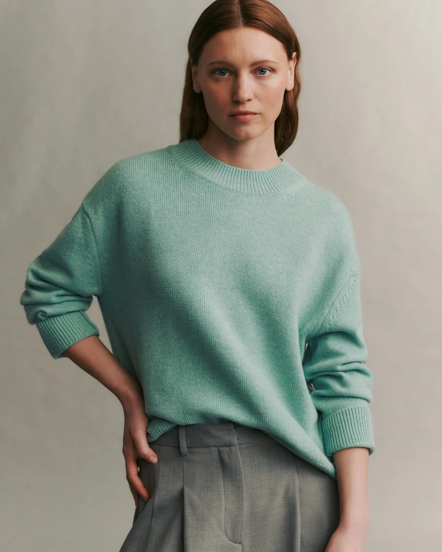 Boy Crew in Cashmere - Aqua