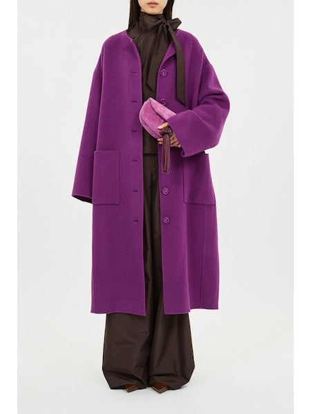 Fernanda Double Faced Wool Coat - Thistle