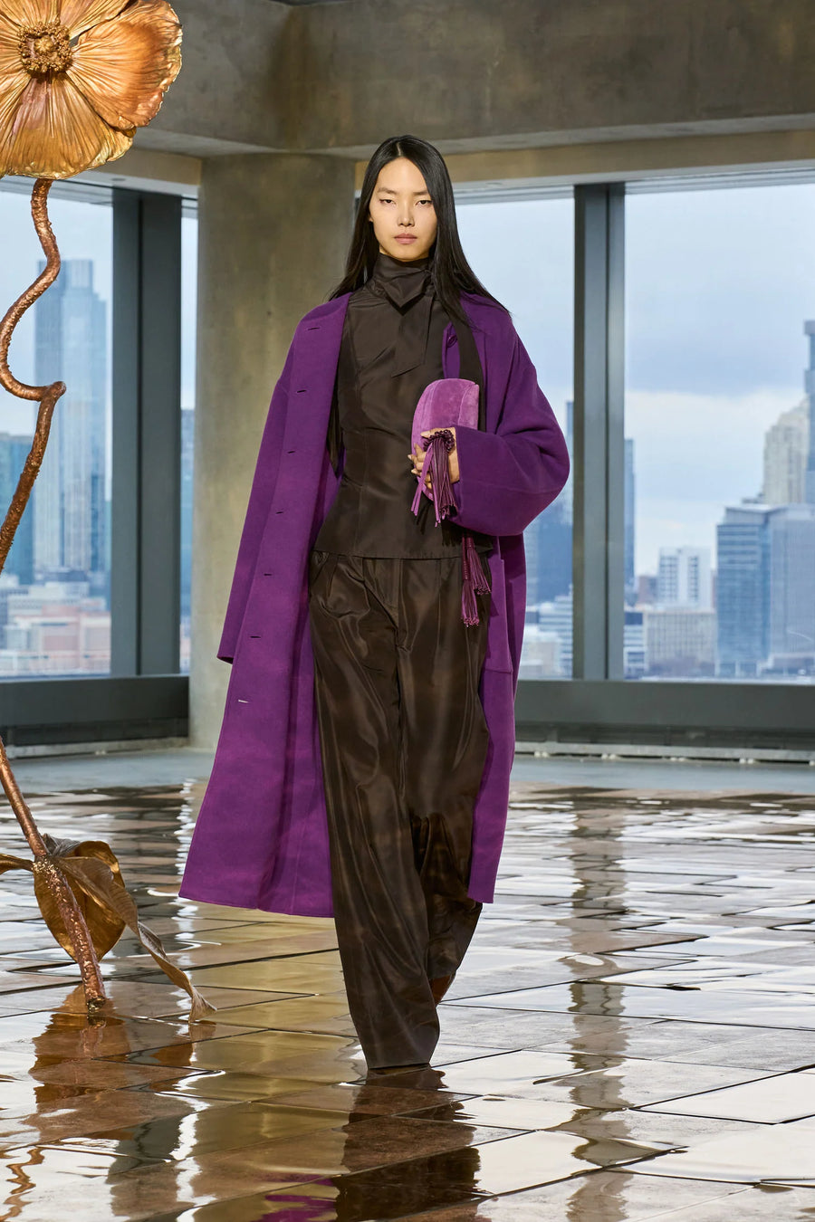 Fernanda Double Faced Wool Coat - Thistle