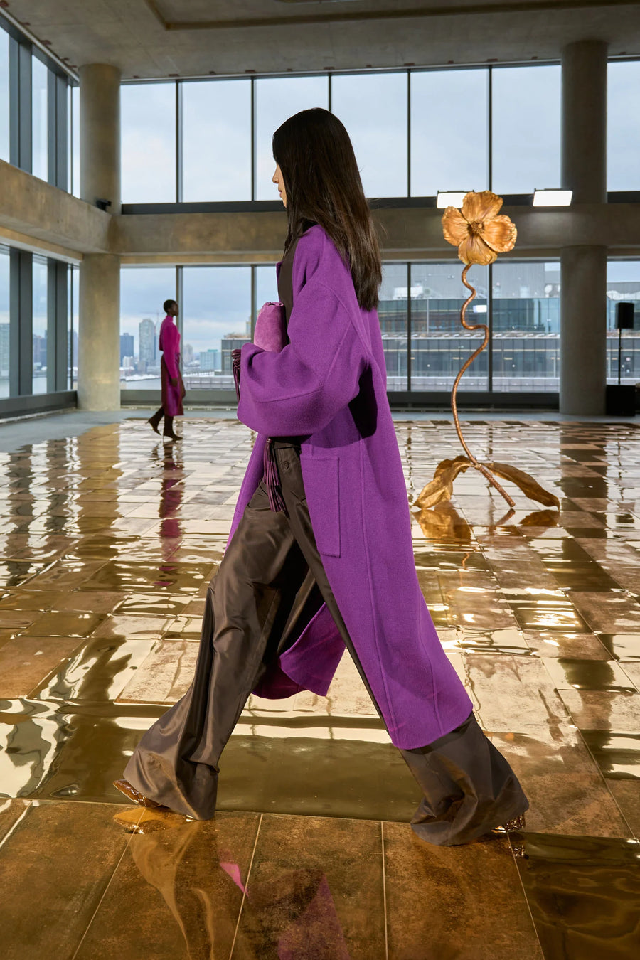 Fernanda Double Faced Wool Coat - Thistle