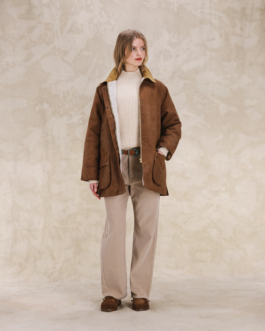 Floriane Waxed Cotton Jacket - Brown