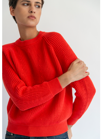 Chelsea Organic Cotton Sweater - Vermillion