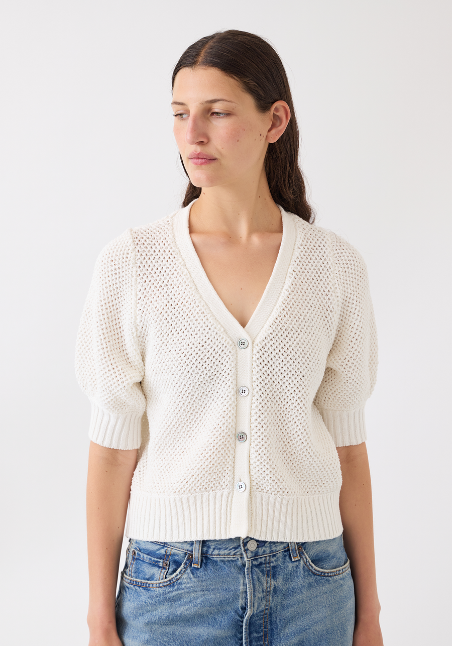 Tracy Cotton Cardigan - White