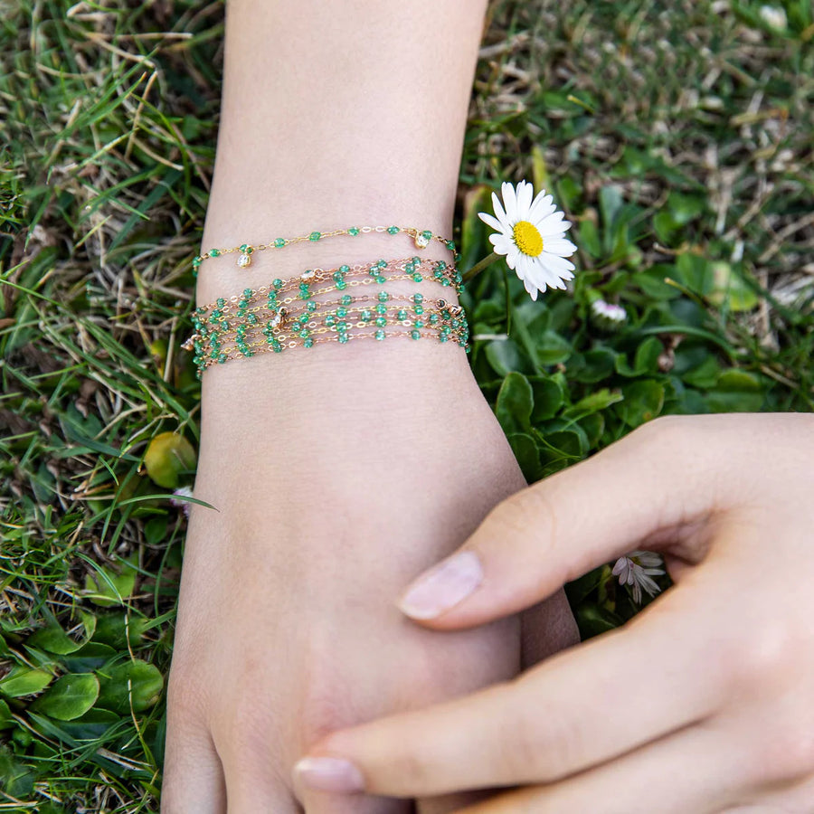 6.7" Classic Gigi Bracelet - Mint + Yellow Gold