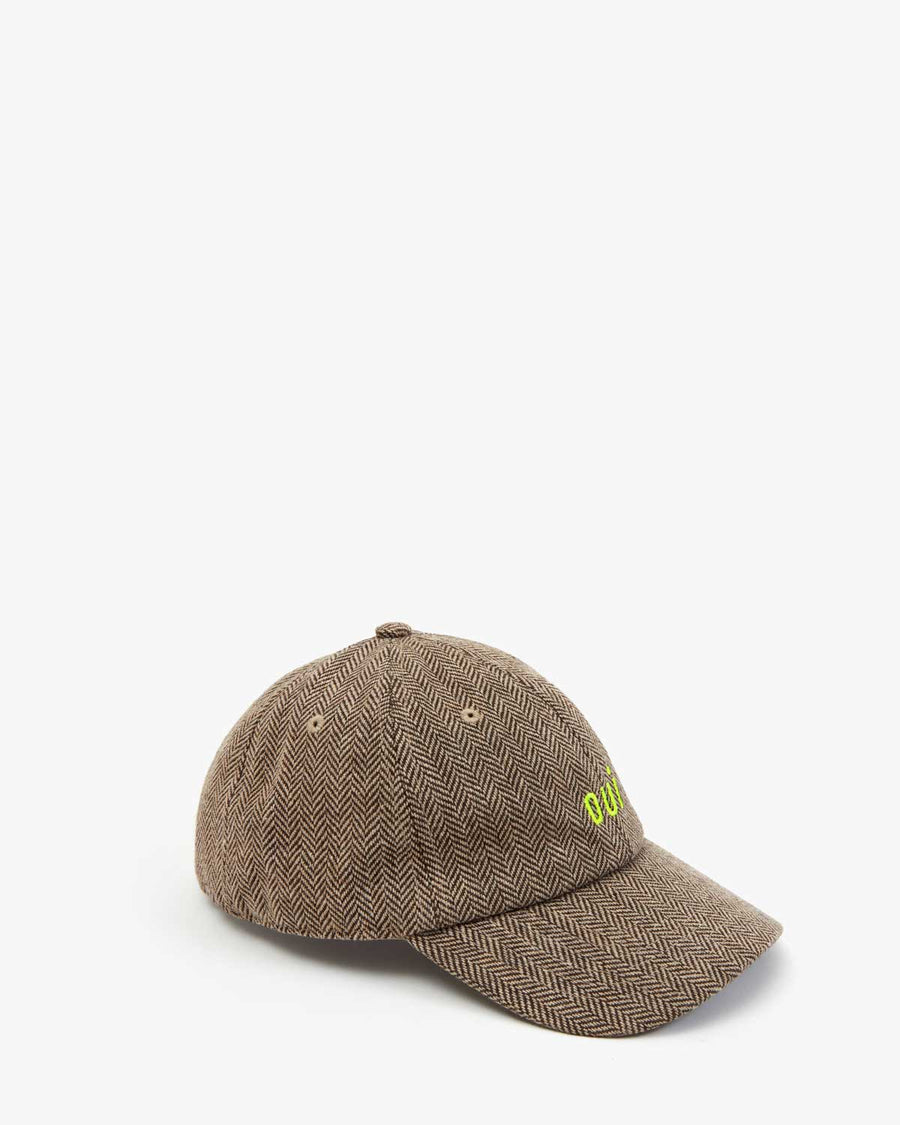 Baseball Hat - Taupe Wool w/ Neon Yellow Embroidered Petit Oui