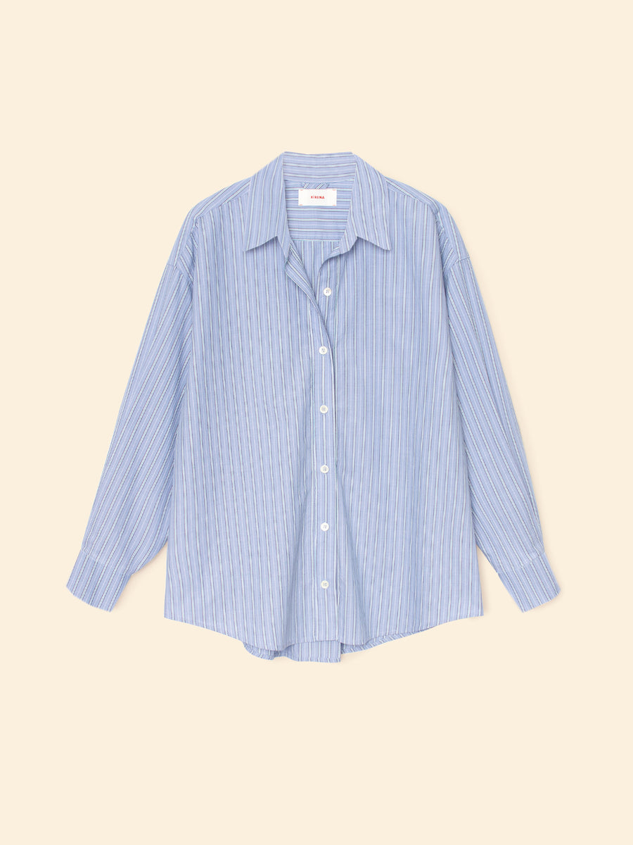 Hayven Shirt - Chambray Teal Stripe