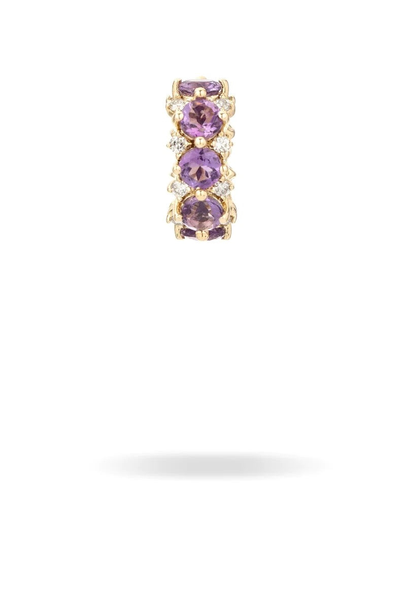 Amethyst + Diamond Rounds Big Bead - February