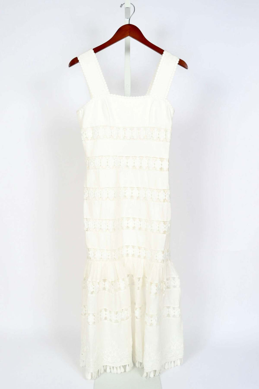 Pop Trimmed Midi Dress - Ivory