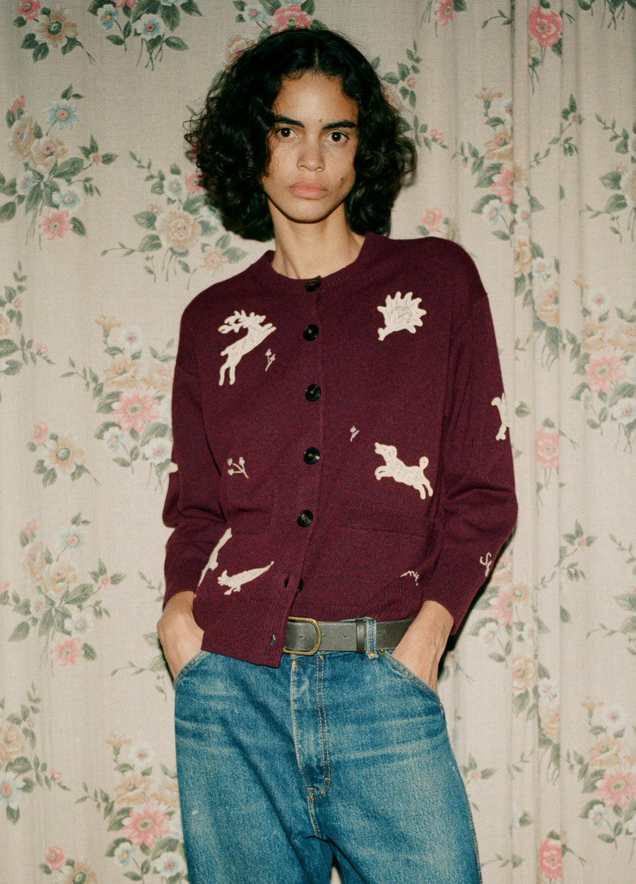 Mika Cardigan - Burgundy