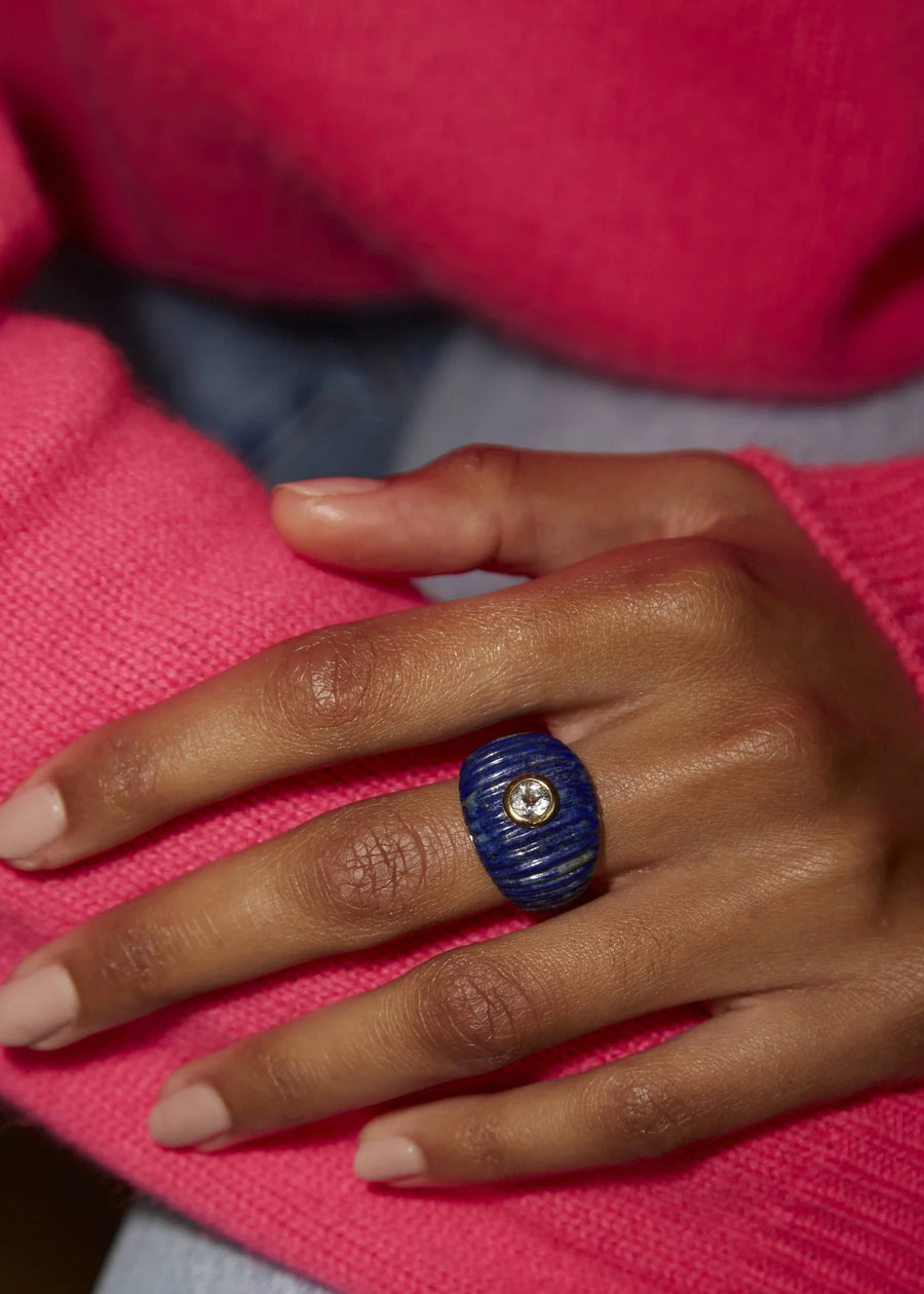 Bague Maxi Berlingot - Lapis Lazuli Or Jaune