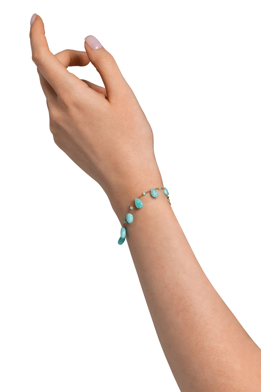 Beetle Drops & Beads Bracelet - Amazonite
