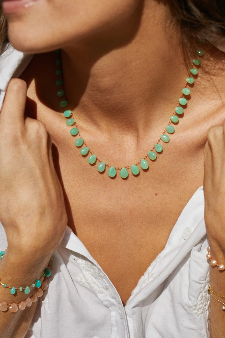 Evergreen Necklace - Chrysoprase Snake