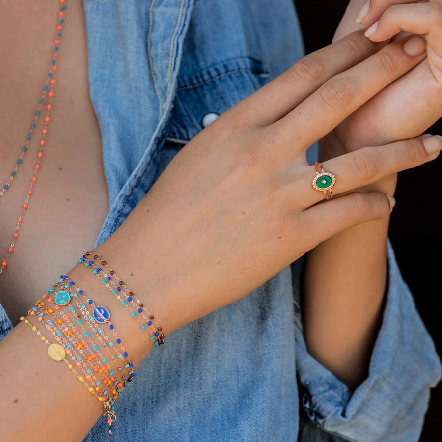 6.7" Classic Gigi Bracelet - Blue + Yellow Gold
