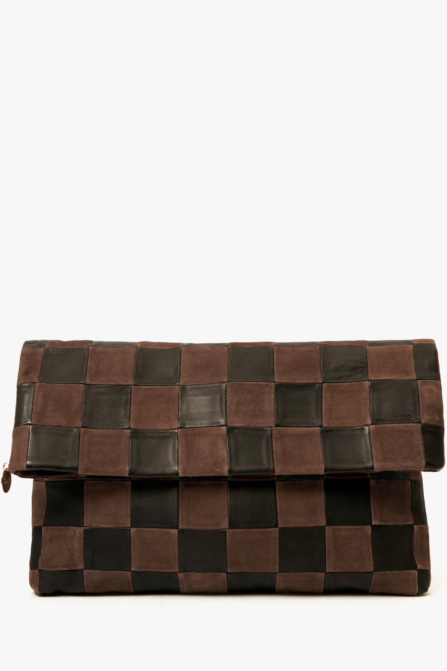 Carryall Clutch - Black/Chocolate Oversized Checker