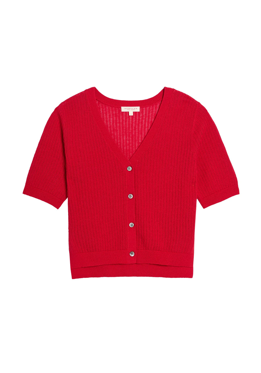 Cadence Cotton Silk Cardigan - Scarlett