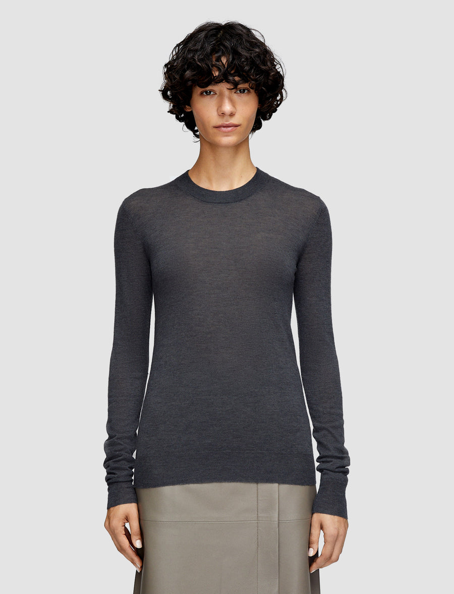 Cashair Round Neck Jumper - Smoke