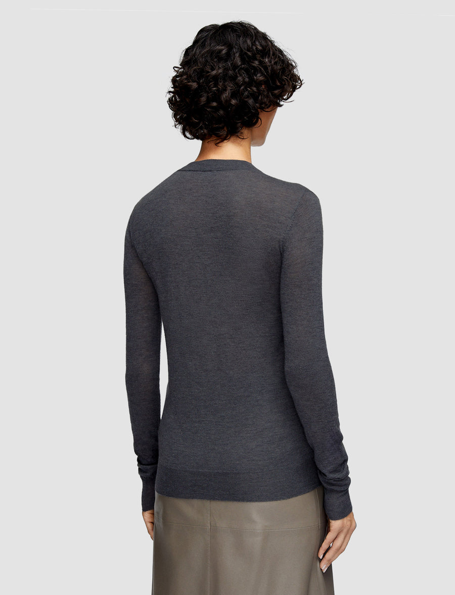Cashair Round Neck Jumper - Smoke