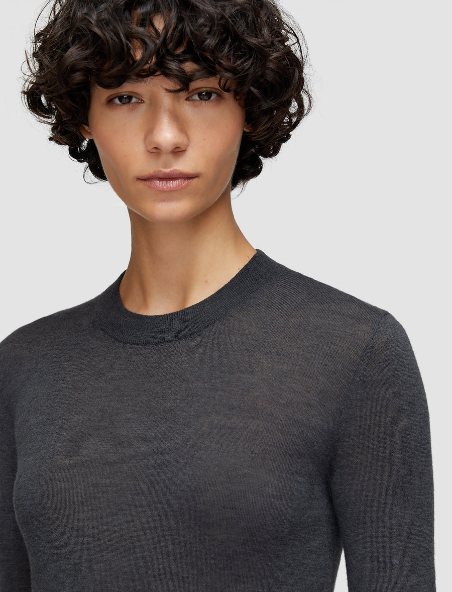Cashair Round Neck Jumper - Smoke