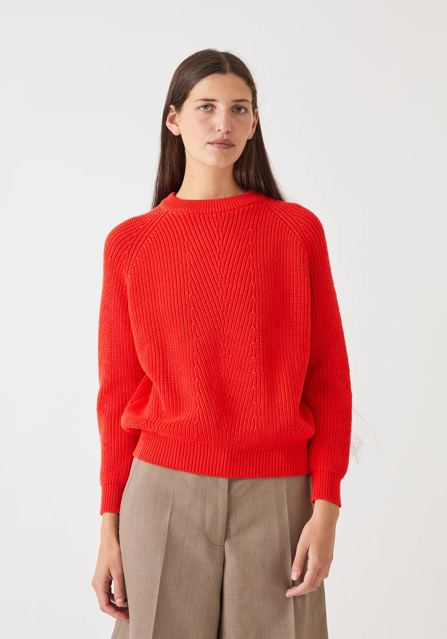 Chelsea Organic Cotton Sweater - Vermillion